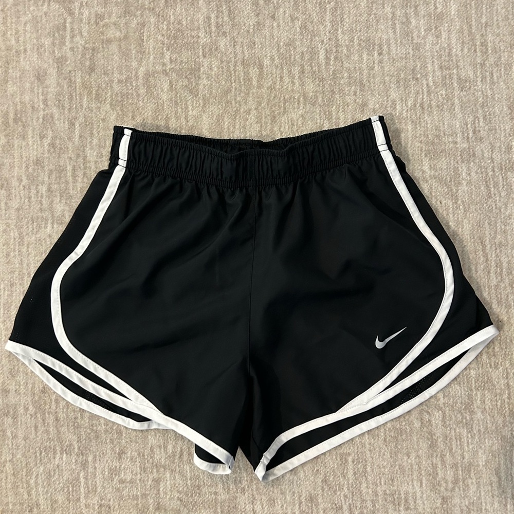Nike Women's Black and White Athletic Shorts